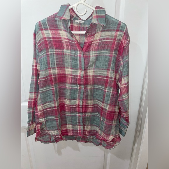 Pink Button Down Plaid Shirt - Picture 8 of 11